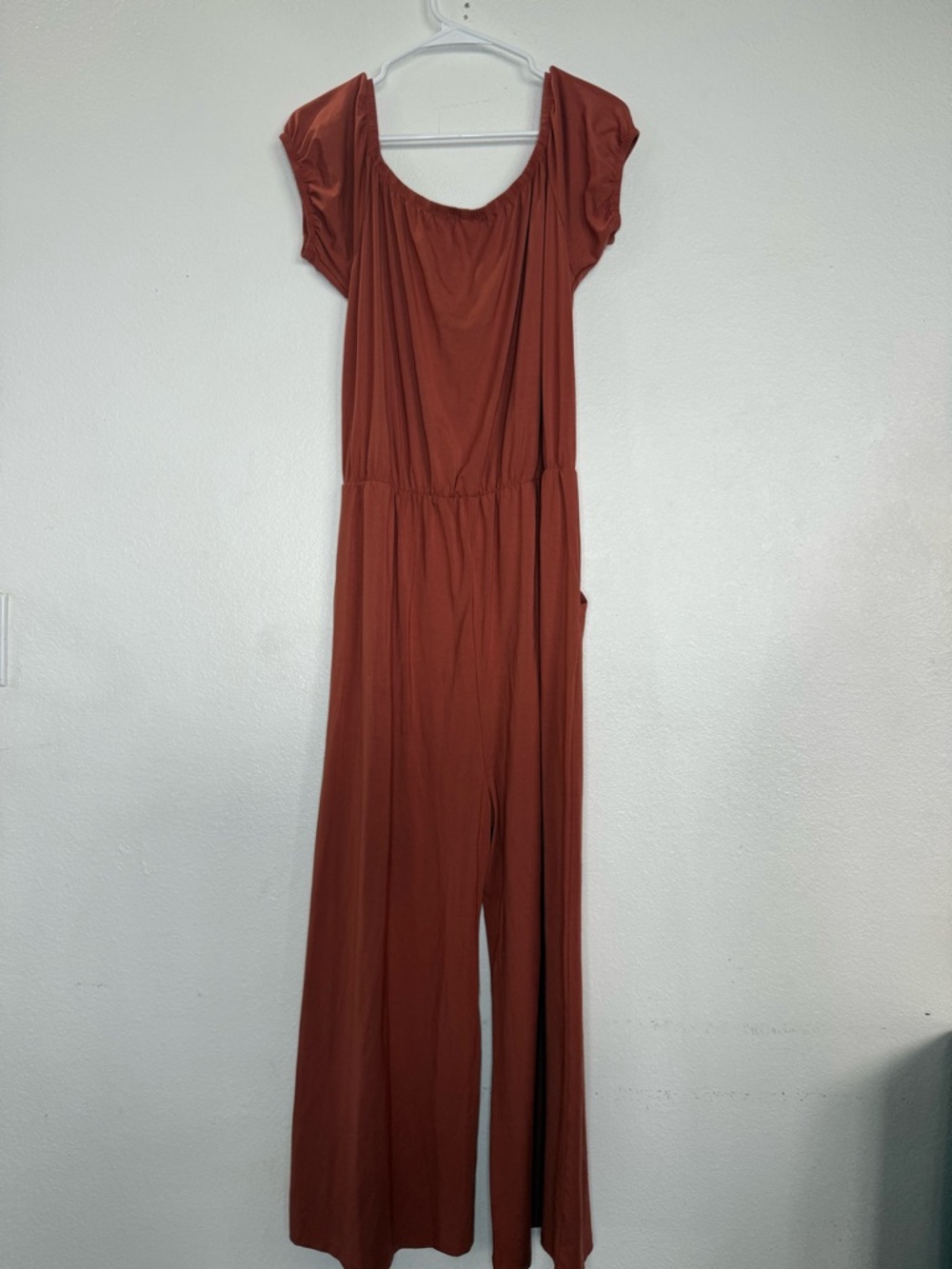 FE Basic Rust Red Wide-Leg Jumpsuit - Picture 2 of 4